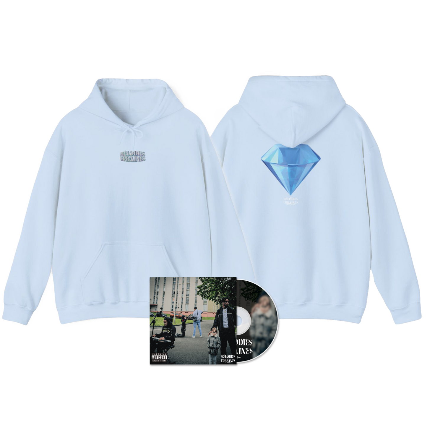 HOODIE MÉLODIES URBAINES BLUE™ + CD "MÉLODIES URBAINES"